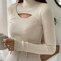 DAZY Hollow Semi-Turtleneck Pullover