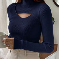 DAZY Hollow Semi-Turtleneck Pullover