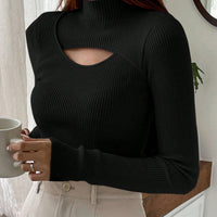 DAZY Hollow Semi-Turtleneck Pullover