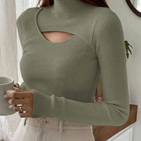 DAZY Hollow Semi-Turtleneck Pullover