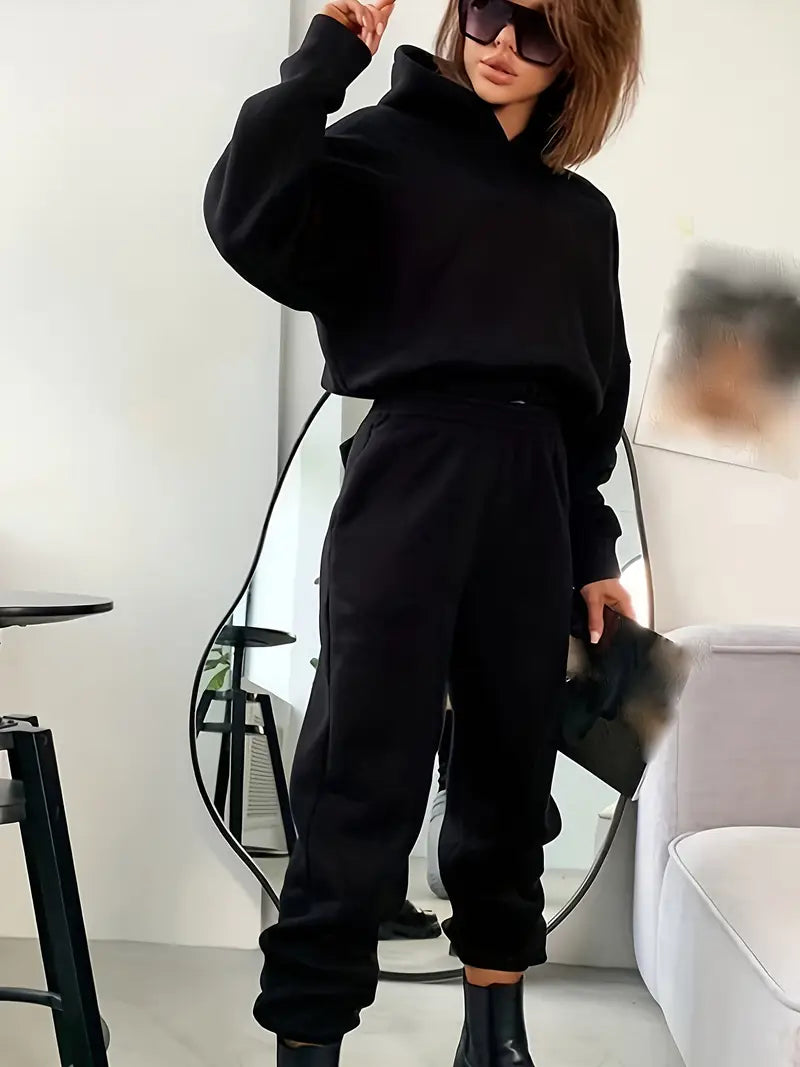 Women's Autumn/Winter New Solid Color Hoodie Set