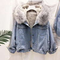 Short Fur Denim Jacket