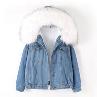 Short Fur Denim Jacket