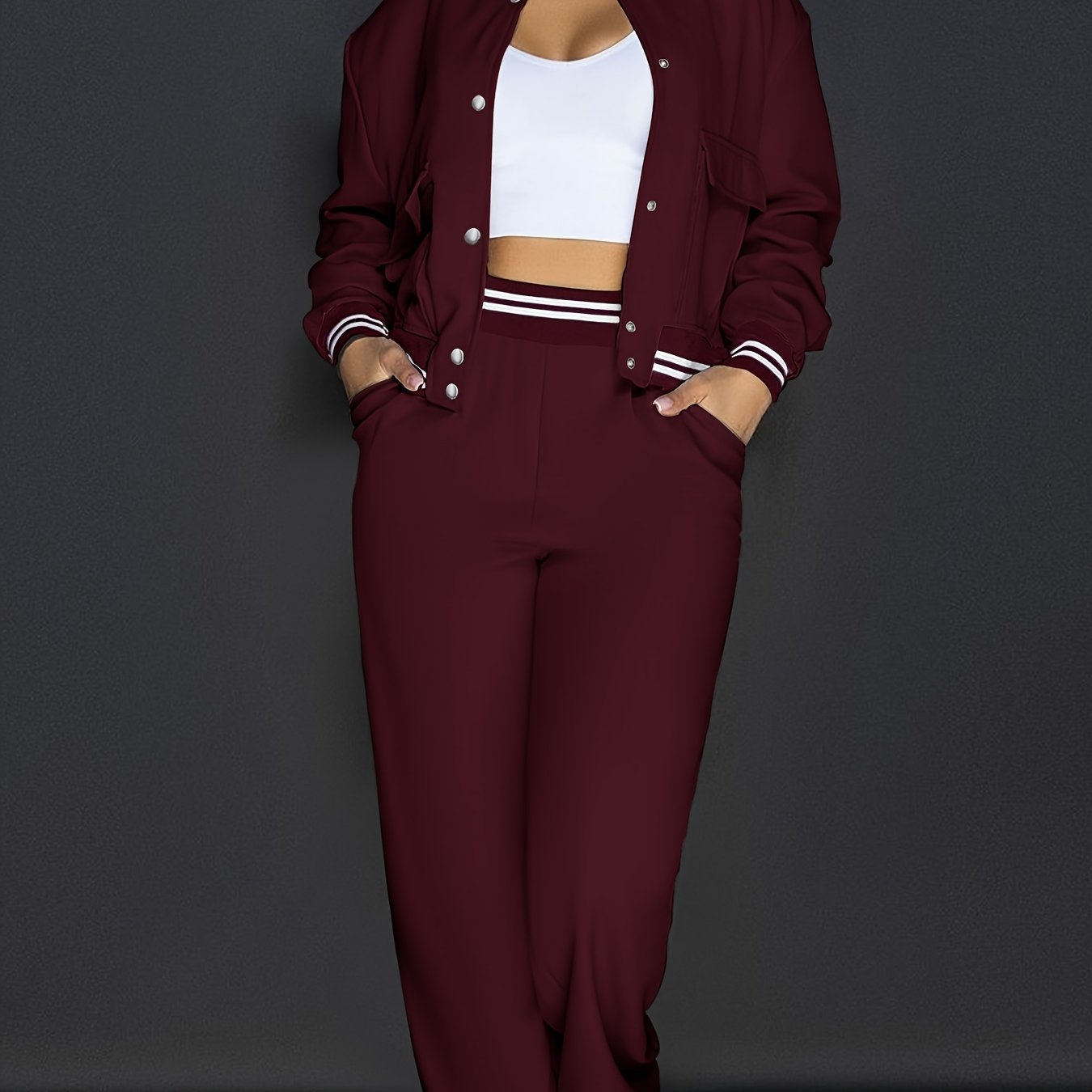 Women's Solid Color Polyester Suit