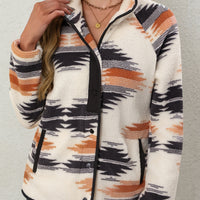 Women's Tribal Aztec Print Button-Front Jacket - Non-Bulky Winter Coat