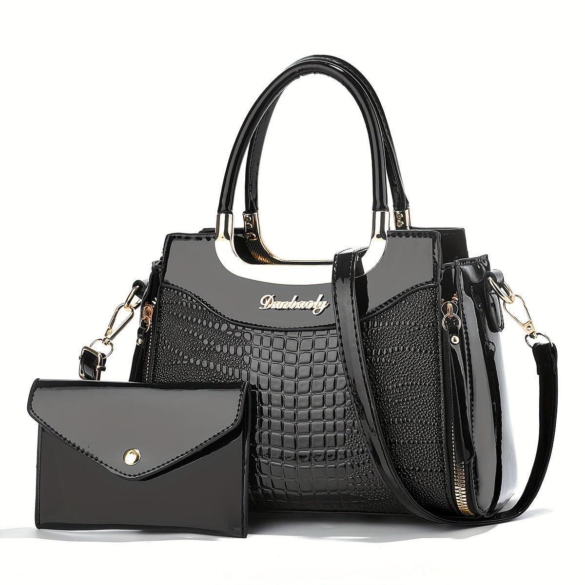 Small Alligator-Print Crossbody Bag