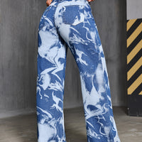 Straight-Leg Mid-Rise Jeans - Washed Denim DK5516