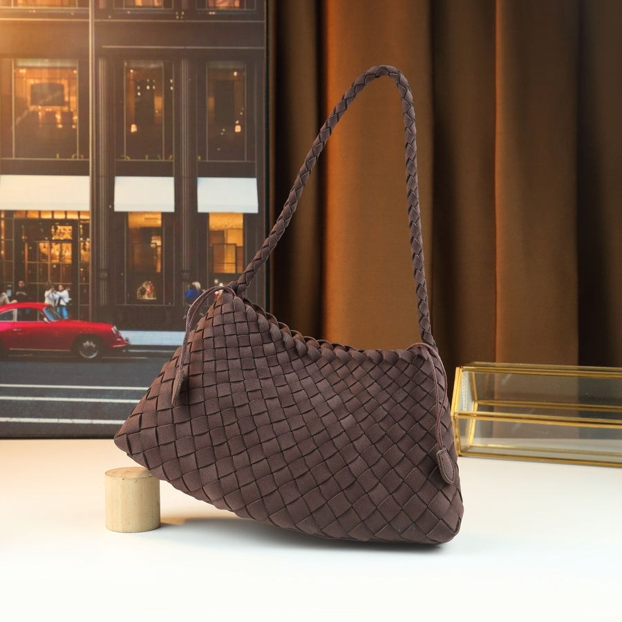 Mindia Houndstooth Woven Shoulder Bag