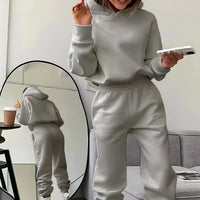 Women's Autumn/Winter New Solid Color Hoodie Set
