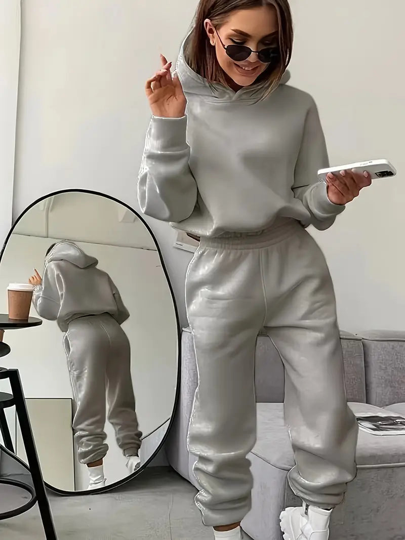 Women's Autumn/Winter New Solid Color Hoodie Set