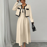 Elegant Contrast Color-Block 2-Piece Set