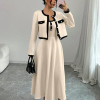 Elegant Contrast Color-Block 2-Piece Set