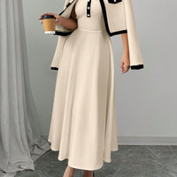 Elegant Contrast Color-Block 2-Piece Set