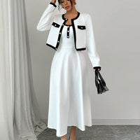Elegant Contrast Color-Block 2-Piece Set