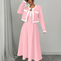 Elegant Contrast Color-Block 2-Piece Set