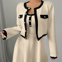 Elegant Contrast Color-Block 2-Piece Set