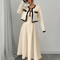 Elegant Contrast Color-Block 2-Piece Set