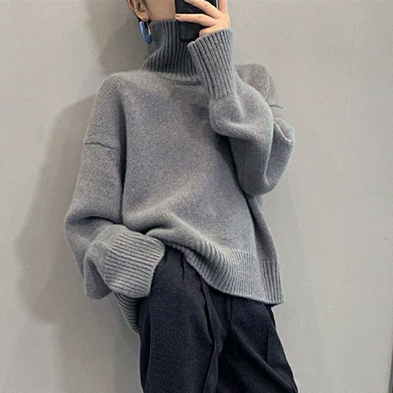 Elegant Loose Turtleneck Pullover