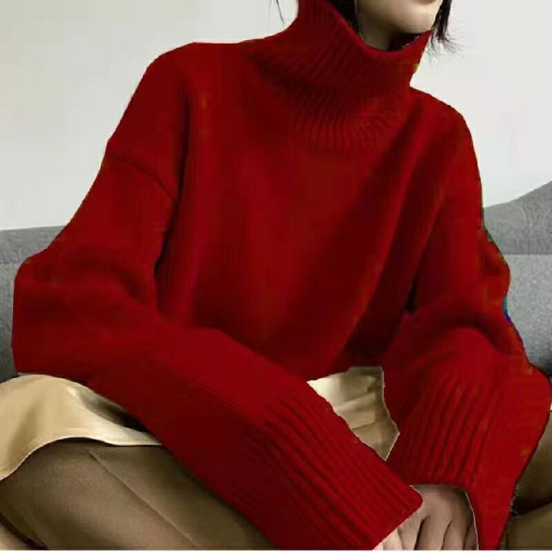 Elegant Loose Turtleneck Pullover
