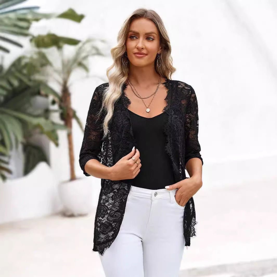 Elegant Lace Splicing Cardigan