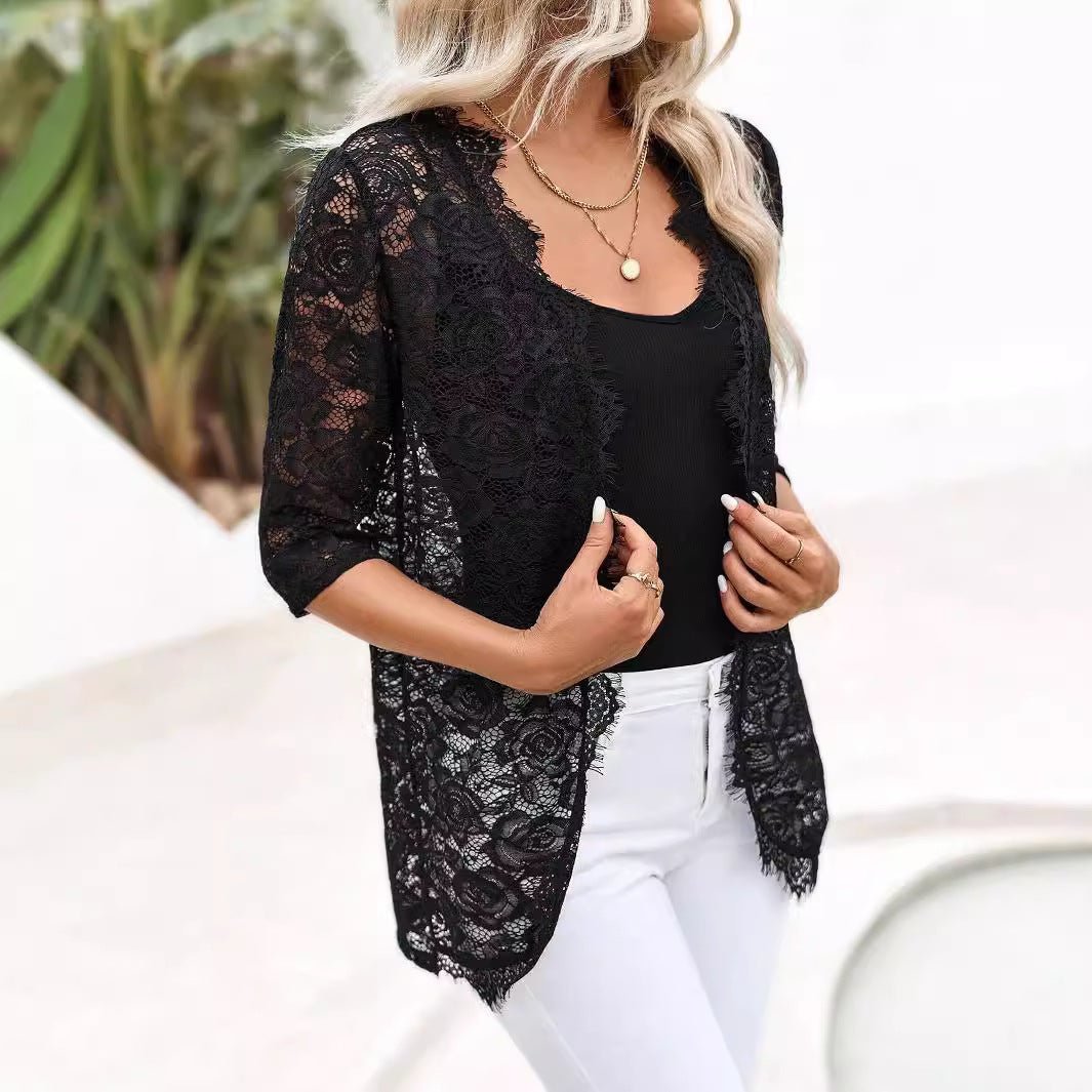 Elegant Lace Splicing Cardigan