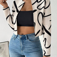 Abstract Print Cardigan Jacket