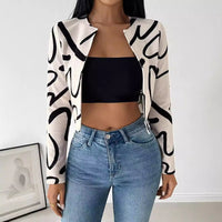 Abstract Print Cardigan Jacket