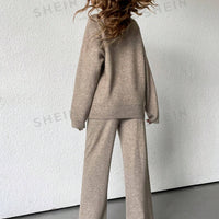 Essnce Loose Crew Neck Sweater & Pants Set