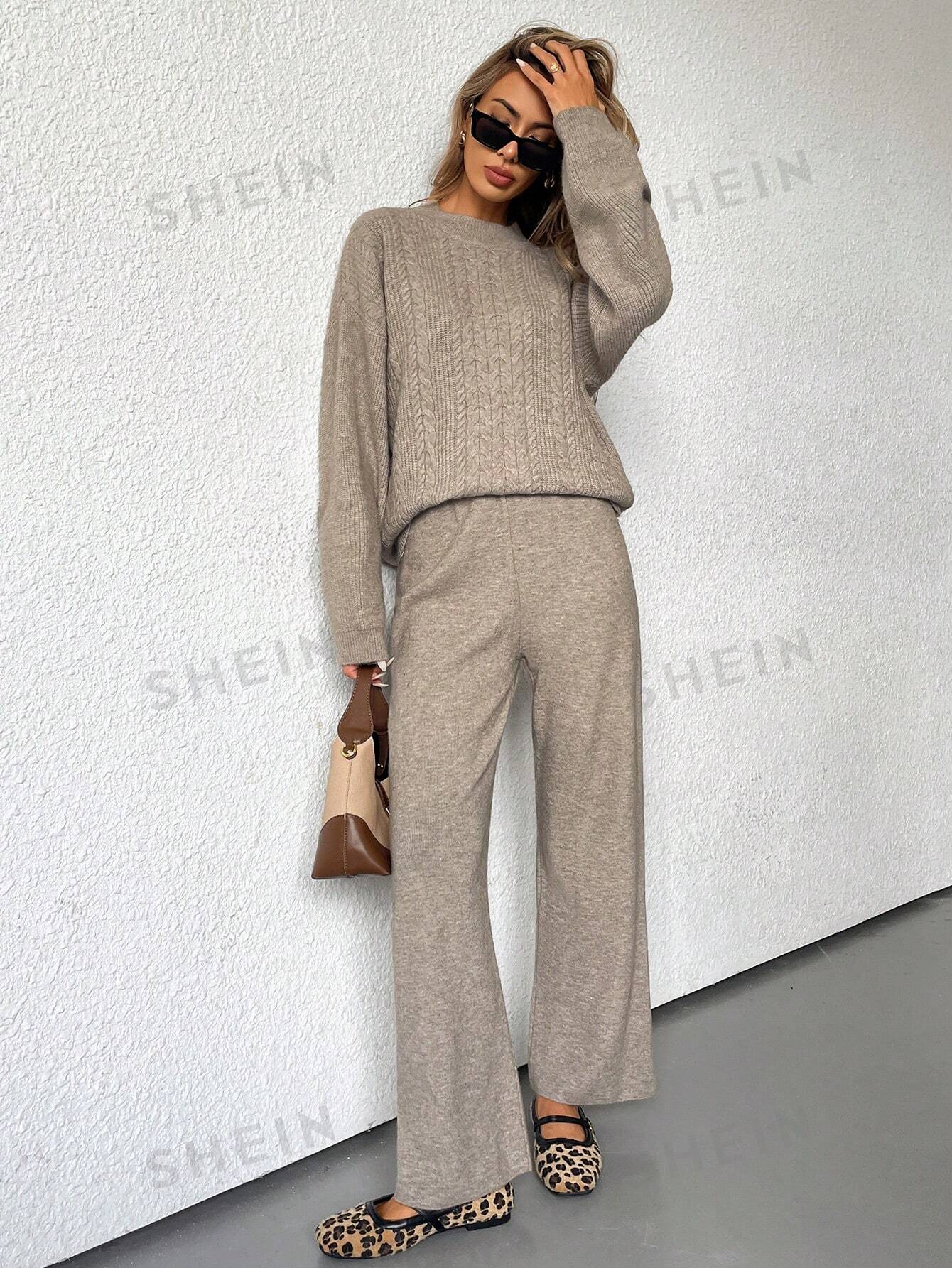Essnce Loose Crew Neck Sweater & Pants Set
