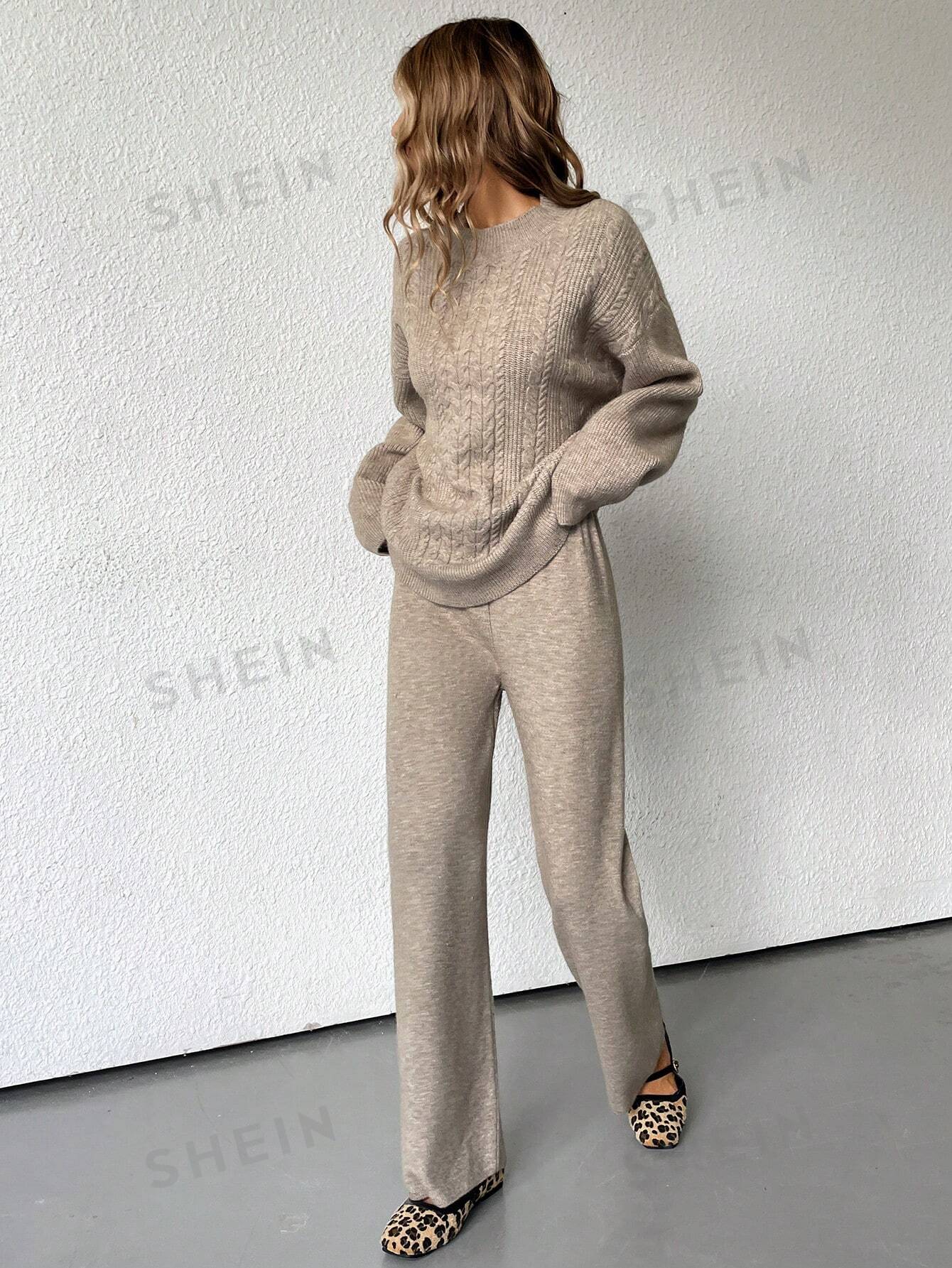 Essnce Loose Crew Neck Sweater & Pants Set