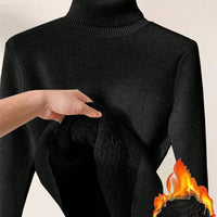 Thick Fluffy Slim High Neck Sweater