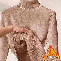 Thick Fluffy Slim High Neck Sweater