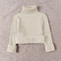 Thick Fluffy Slim High Neck Sweater