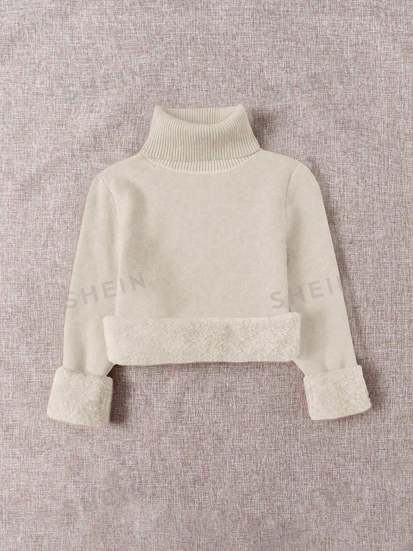 Thick Fluffy Slim High Neck Sweater