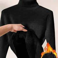 Thick Fluffy Slim High Neck Sweater