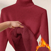 Thick Fluffy Slim High Neck Sweater