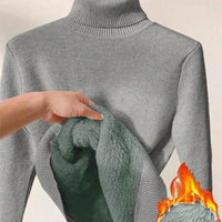 Thick Fluffy Slim High Neck Sweater