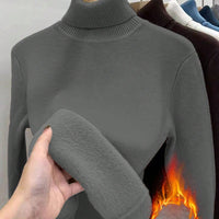 Thick Fluffy Slim High Neck Sweater