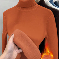 Thick Fluffy Slim High Neck Sweater