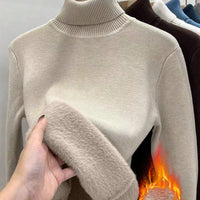 Thick Fluffy Slim High Neck Sweater