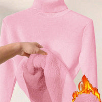 Thick Fluffy Slim High Neck Sweater