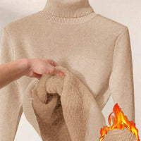 Thick Fluffy Slim High Neck Sweater