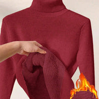 Thick Fluffy Slim High Neck Sweater