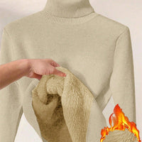 Thick Fluffy Slim High Neck Sweater