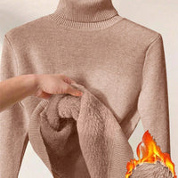 Thick Fluffy Slim High Neck Sweater