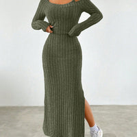 Ribbed Cami Dress & Pullover Sweater Set