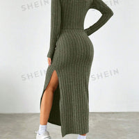 Ribbed Cami Dress & Pullover Sweater Set