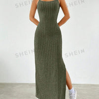 Ribbed Cami Dress & Pullover Sweater Set