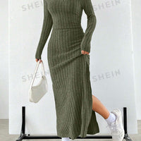 Ribbed Cami Dress & Pullover Sweater Set