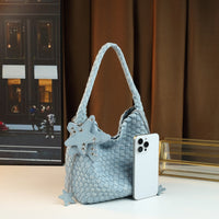 Bucket Bag Set | Handwoven Burgundy Large